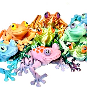 Grenouille mignonne fidget jouet articulé grenouille Flexi jouet peint à la main impression 3d grenouille verte cadeau pour les enfants image 6