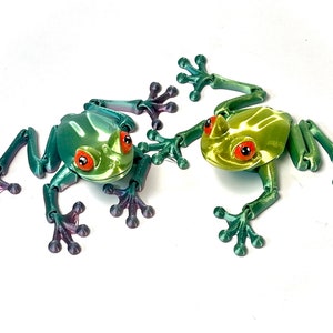 Grenouille mignonne fidget jouet articulé grenouille Flexi jouet peint à la main impression 3d grenouille verte cadeau pour les enfants image 2