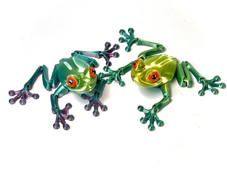 Grenouille mignonne fidget jouet articulé grenouille Flexi jouet peint à la main impression 3d grenouille verte cadeau pour les enfants image 2