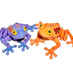 Grenouille mignonne fidget jouet articulé grenouille Flexi jouet peint à la main impression 3d grenouille verte cadeau pour les enfants image 3