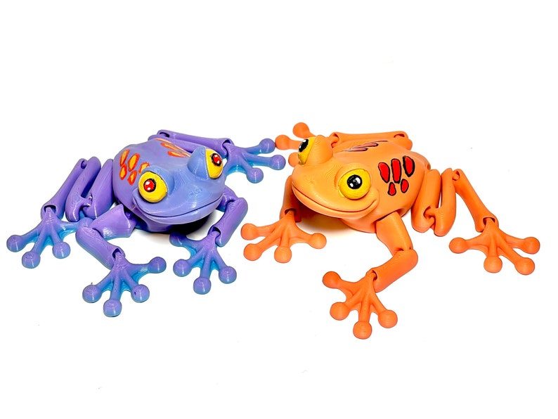 Grenouille mignonne fidget jouet articulé grenouille Flexi jouet peint à la main impression 3d grenouille verte cadeau pour les enfants image 3