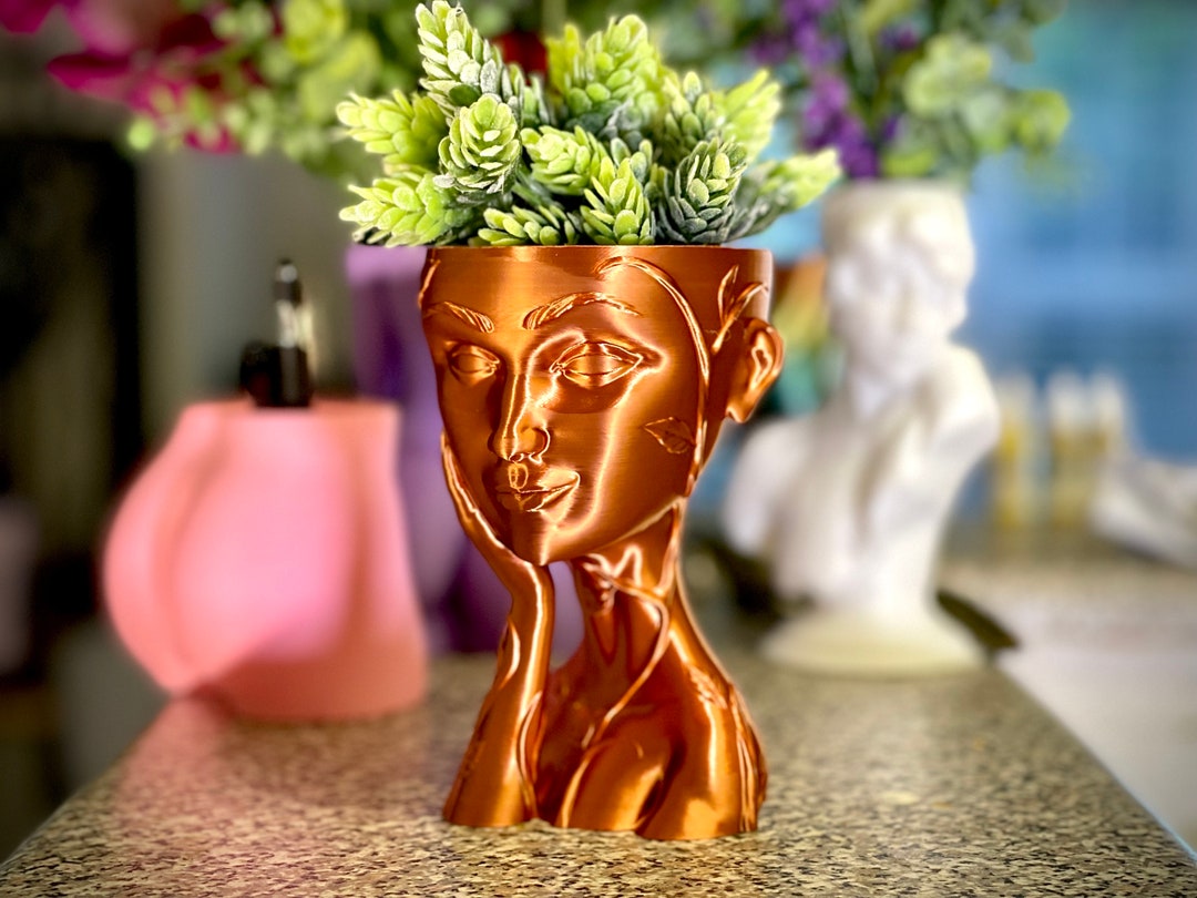 Woman Head Planter Flower Pot Woman Succulent Plante/plant Etsy