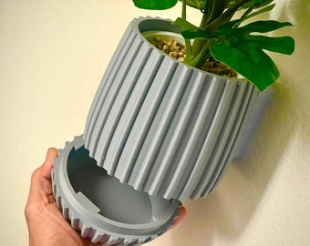 Wall Planter with Drip Tray, with mounting kit  included, modern succulent pot,round line design