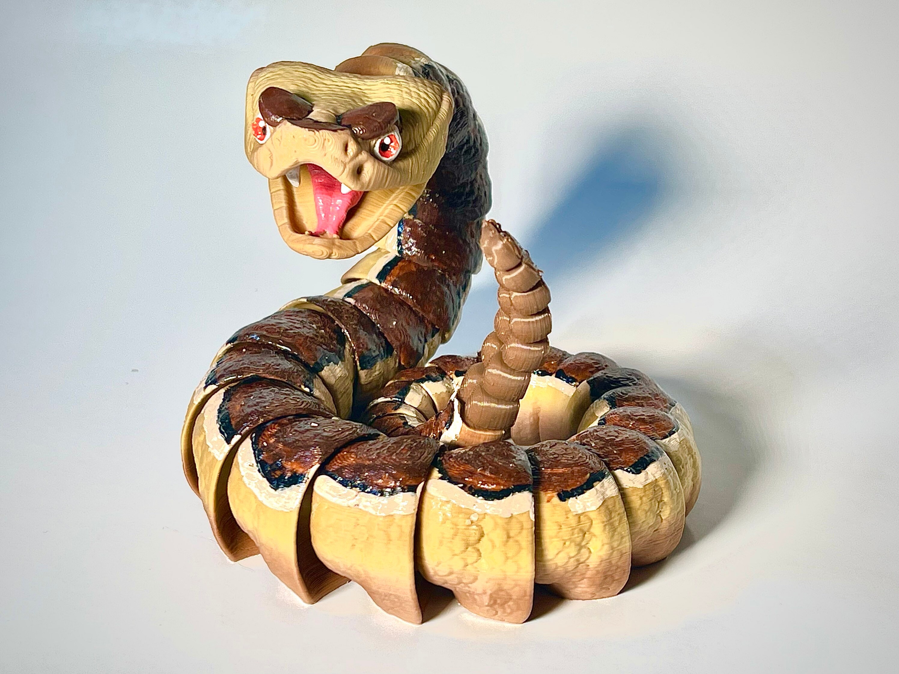 thumbnail image 2 of Rattlesnake Articulated Fidget Sensory Desk Art Mouth Opens And Closes... 2 of 14