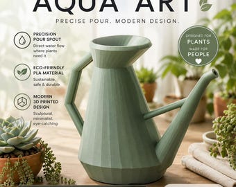 Precise Pour Watering Can – 3D Printed Minimalist Water Pot | Lightweight Matte Indoor Outdoor Plant Care Tool