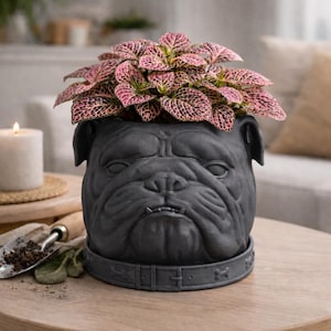 ブルドッグ＆パンサー多肉植物プランターセット：3Dプリントの動物鉢