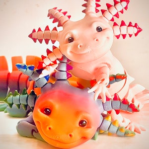 Axolotl Fidget Toy imprimé en 3D : salamandre sensorielle articulée