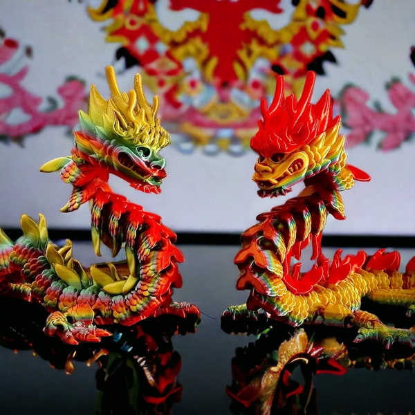 Flexi Chinese Imperial Dragon /desk toy *high definition* fidget toy for adults and kids