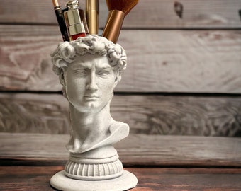 David Head Bust Statue makeup organizer, storage pen,brush Holder, desktop organizer, pot vase, Flower pots, Mother’s Day