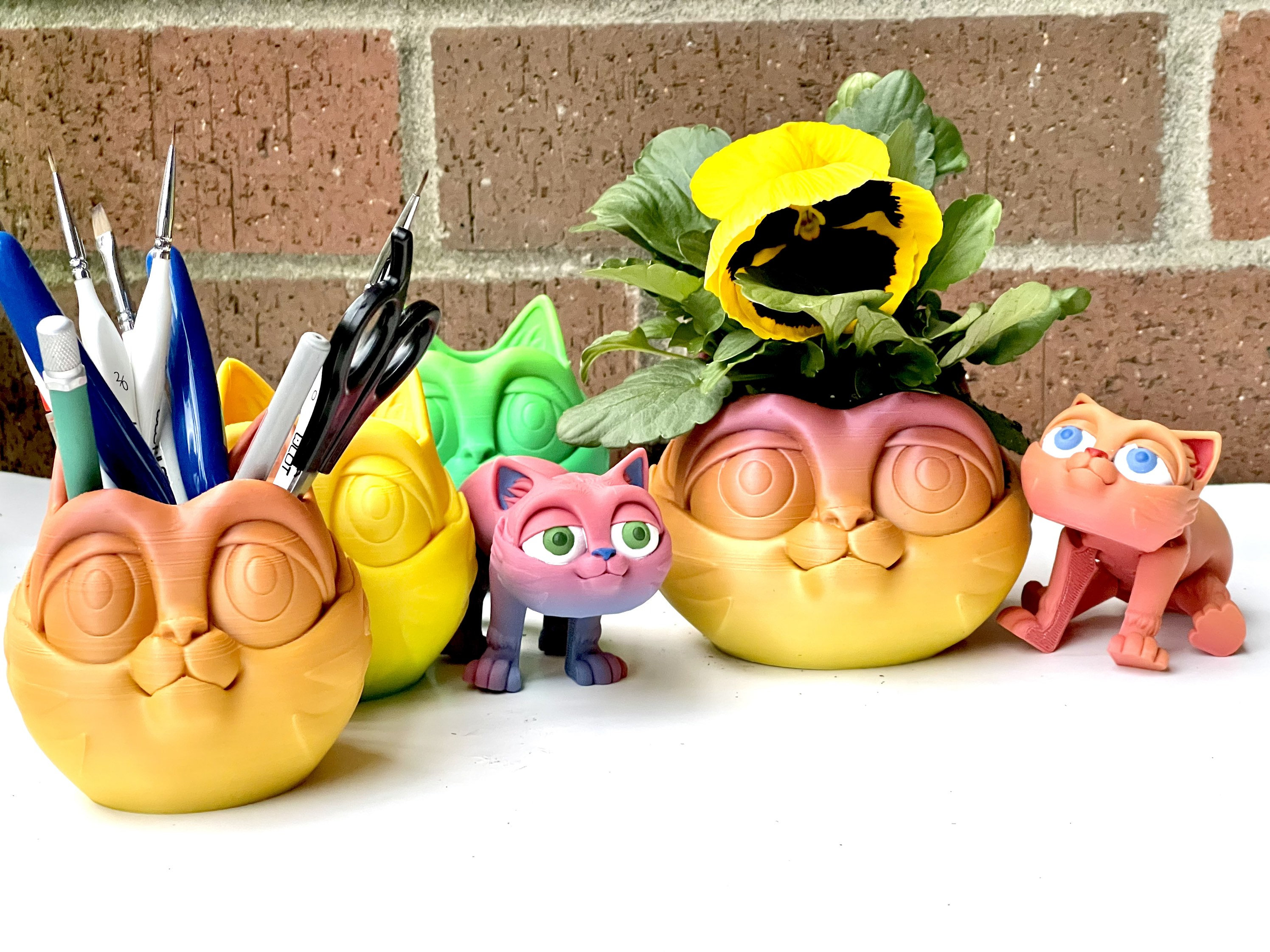 Cat Planter Pot/ Pen Holder Pot/ Flexi Cat Etsy