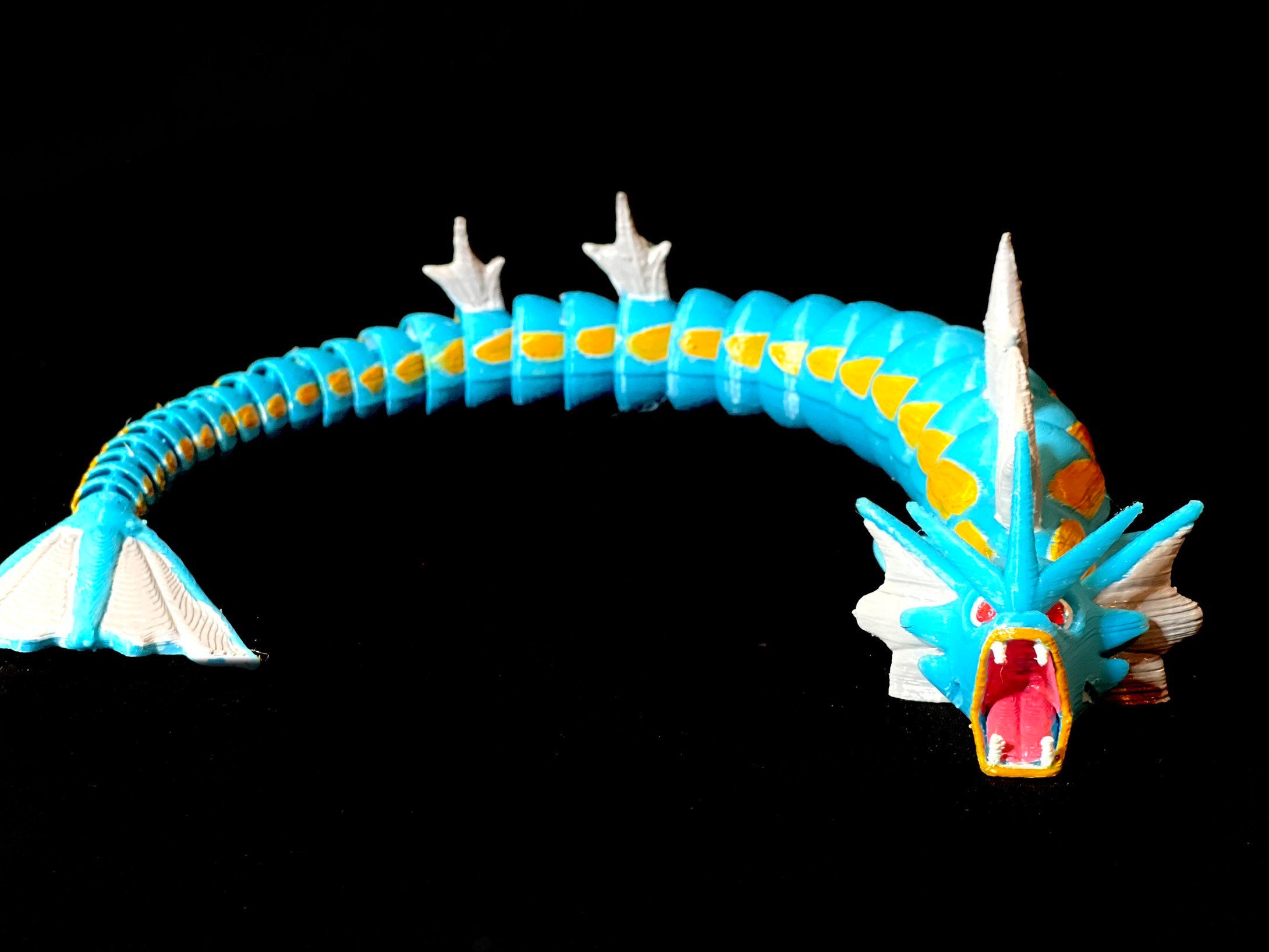 Articulated/flexible Gyarados Fan Art 16 Inches Hand Painted Etsy