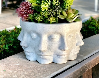 Unique 3D Printed Multiface Planter Pot, Modern Geometric Design for Home or Office Decor, Perfect Gardening Gift