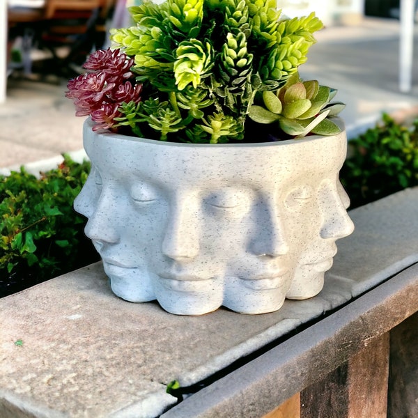 Unique 3D Printed Multiface Planter Pot, Modern Geometric Design for Home or Office Decor, Perfect Gardening Gift