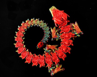 Articulated Rose Dragon Fidget Toy: Stress Relief Desk Toy