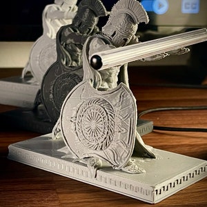 3D Printed Spartan Warrior Pen Holder: Antique Bronze Desk Decor image 5