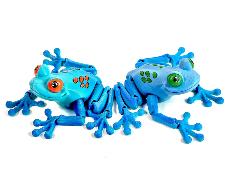 Grenouille mignonne fidget jouet articulé grenouille Flexi jouet peint à la main impression 3d grenouille verte cadeau pour les enfants image 1