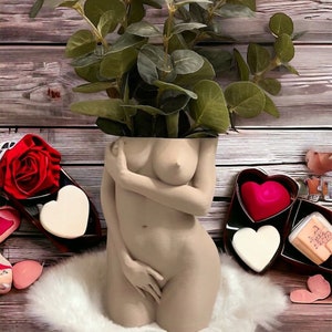 Female Body Planter, shy woman Plant Pot, Body naked  Vase,  Plant Lover Gift with drainage hole