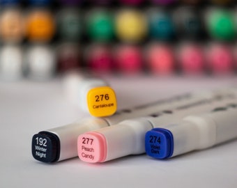 Kleuren: 100-199 | 1x Aquamarker inkt op waterbasis (fijn en penseel) - DécoTime