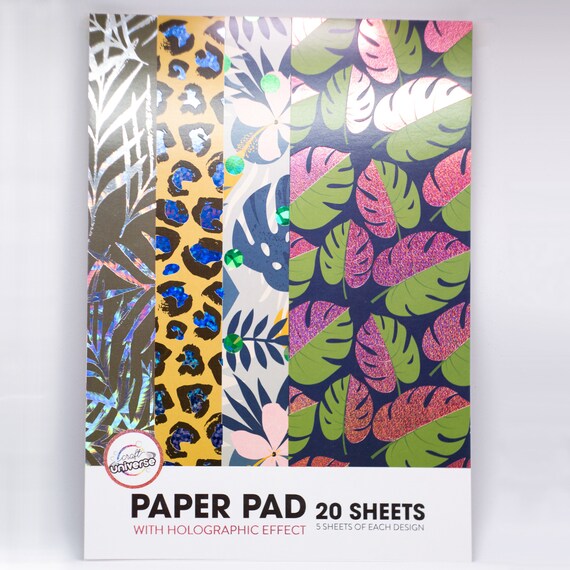 Paper Pad With Holographic 20 Sheets / 5 Sheets Each Design Craft Universe  -  Denmark