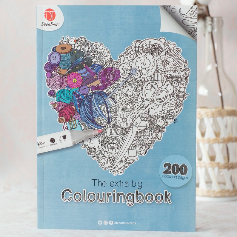 The extra big Colouring Book Malbuch 200 Seiten DécoTime Etsy.de