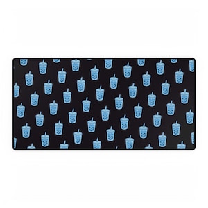 Bubbu-chan, Cute Boba Desk Mat, Minimalist Work Area Decor, Gaming Mouse Pad, Home Office Essentials