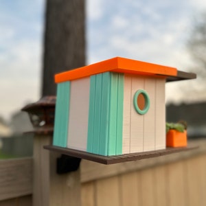 Mid-Century Modern Birdhouse 3D Printed PLA image 8