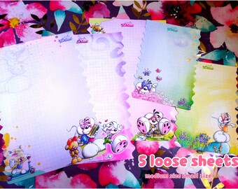 RARE! Diddl writing paper diddl paper letter set note pad block loose sheets grab bag real vintage paper 2000s 90s nostalgic sticker paper