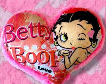 vintage betty boop pillow heart shaped strass bunny playboy pillow y2k room decor baddie bimbo girl bedroom