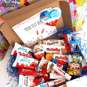 Kinder Scatola di cioccolatini Cioccolatini personalizzati Scatola regalo per snack per lei Confezione regalo per lui Scatola per snack italiani compleanno divertente immagine 3