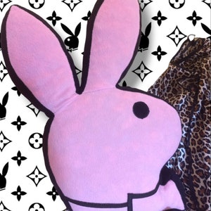 Coussin tête de lapin playboy rose y2k décoration de chambre à coucher play boy