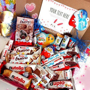 Kinder Scatola di cioccolatini Cioccolatini personalizzati Scatola regalo per snack per lei Confezione regalo per lui Scatola per snack italiani compleanno divertente immagine 6