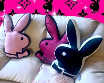 vintage Playboy Bunny Shaped Pillow noir et blanc y2k baddie playboy oreiller bimbo fille