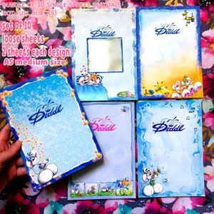 RARE! Diddl writing paper diddl paper letter set note pad block loose sheets grab bag real vintage paper  90s nostalgic sticker paper sky