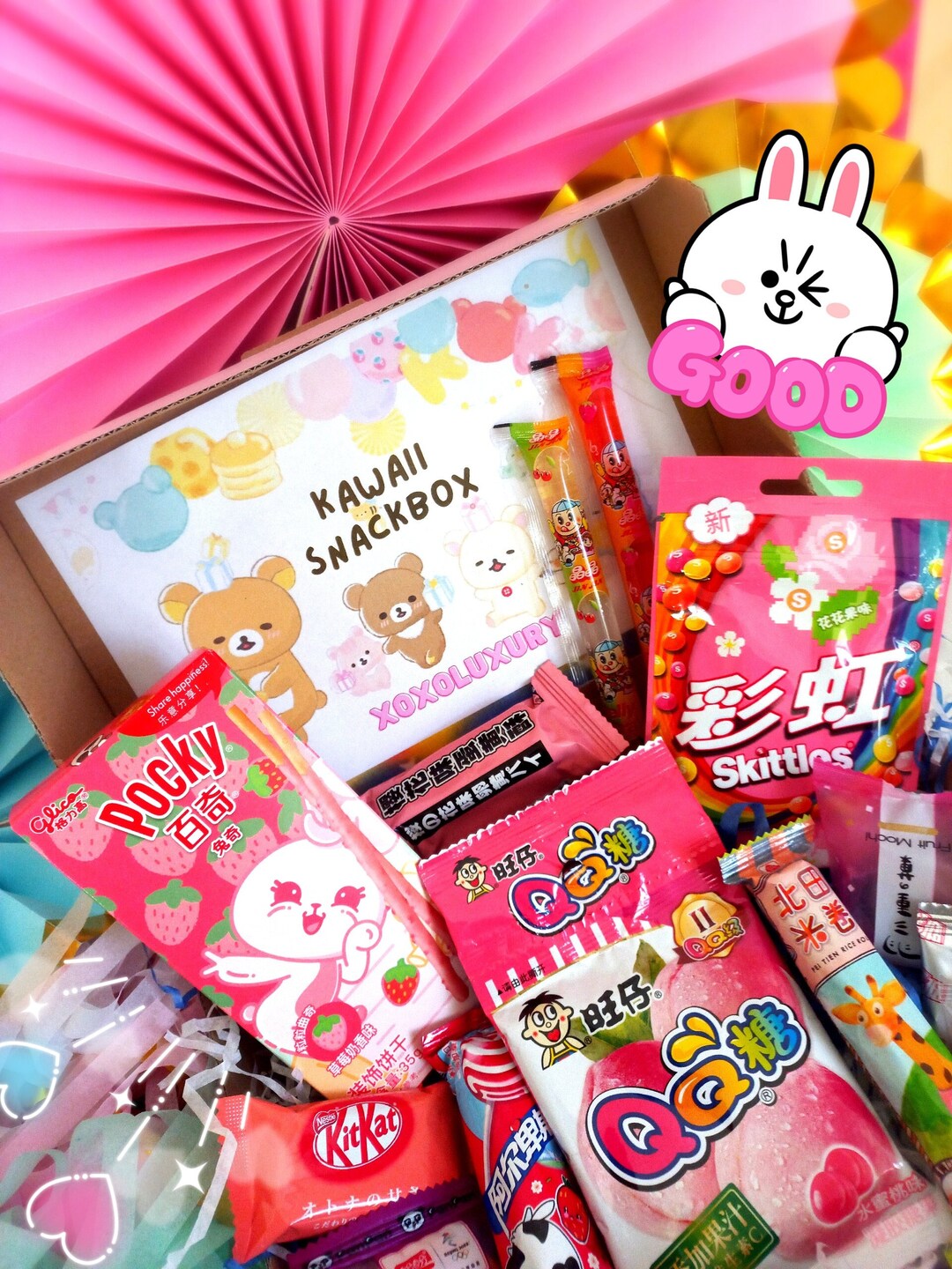 Pink Snack Box Pink Coloured Asian Snack Box Japanese Etsy