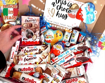 Kinder Scatola di cioccolatini - Cioccolatini personalizzati - Scatola regalo per snack per lei Confezione regalo per lui - Scatola per snack italiani - compleanno divertente