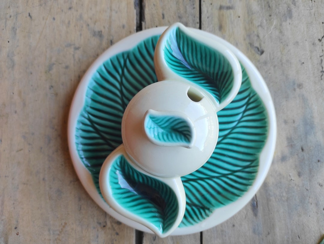 Verceram Vintage Mustard Pot With Plate. Etsy