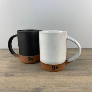 9th Anniversary Coffee Mug | Handmade Stoneware Pottery | 9th Year Wedding Anniversary Gift for Husband & Wife | Artisan Imperfection