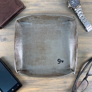 9 Year Anniversary Gift | Pottery Anniversary for Couple | 9 years Pottery Valet Tray for Him and Her | Rustic Catchall | Desk Organizer