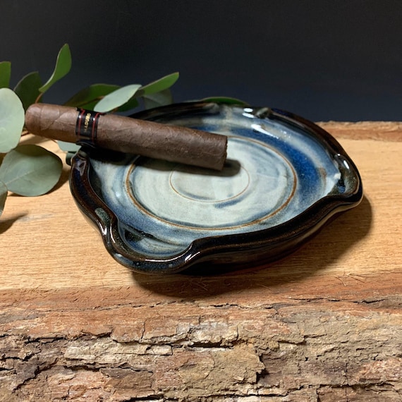 clay cigarette holder Cigar Gift for Dad | Cigar Ashtray | Groomsman Cigar Accessory | Handmade  Pottery | Ceramic Tray | Cigar Smoker Gift for Him | Husband Gift
