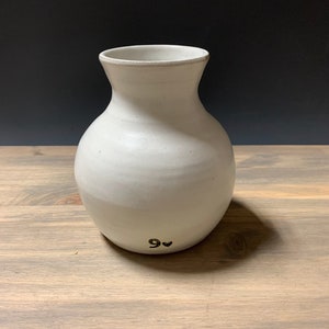 9th Anniversary for Her, Pottery Anniversary Gift, Flower Vase for Wife, Pottery Vase with 9, Rustic Asymmetrical, Wheel Thrown Pottery Vase