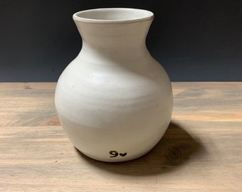 9th Anniversary for Her, Pottery Anniversary Gift, Flower Vase for Wife, Pottery Vase with 9, Rustic Asymmetrical, Wheel Thrown Pottery Vase