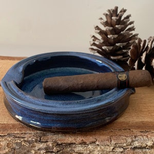 Cigar Lover Gift | Cigar Tray Gift for Dad | Unique Ceramic Cigar Ashtray | Durable Handmade Pottery | Outdoor Smoker Accessory for Him