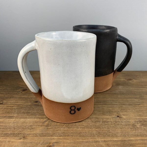 8th Anniversary Coffee Mug for Him and Her | 8th Year Couple Anniversary Gift for Husband & Wife | Pottery Present | Artisan Imperfection