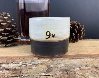 9th Anniversary for Him, Pottery Anniversary Gift, Whiskey Tumbler, Handmade Ceramic Tumbler, Rustic Stoneware Pottery, Bourbon Barware Gift