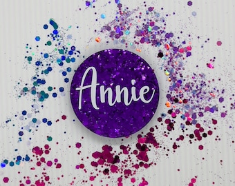 Grape Ape Name Badge | Custom Glitter Badge for Nurses | Midwife | Teacher | Doctor