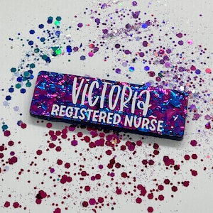 Name Badges | Glitter | Nurse | Midwife | Teacher | Doctor | Clay Alternative | Nurse Name Badge | Custom