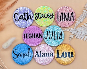 Pastel Name Badge | Custom Glitter Badge for Nurses | Midwife | Teacher | Doctor