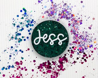 Robin Hood Name Badge | Custom Glitter Badge for Nurses | Midwife | Teacher | Doctor