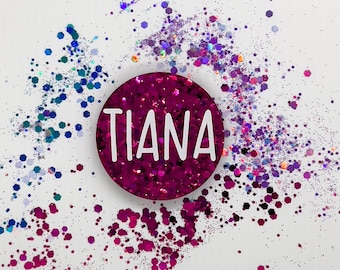 Bouquet Name Badge | Custom Glitter Badge for Nurses | Midwife | Teacher | Doctor
