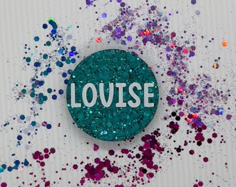 Bon Voyage Name Badge | Custom Glitter Badge for Nurses | Midwife | Teacher | Doctor
